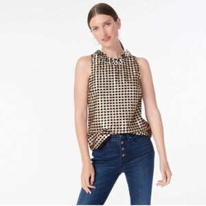 J. Crew Metallic Gingham Top